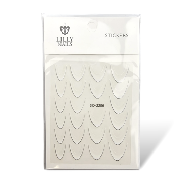 89419  french stickers white silver